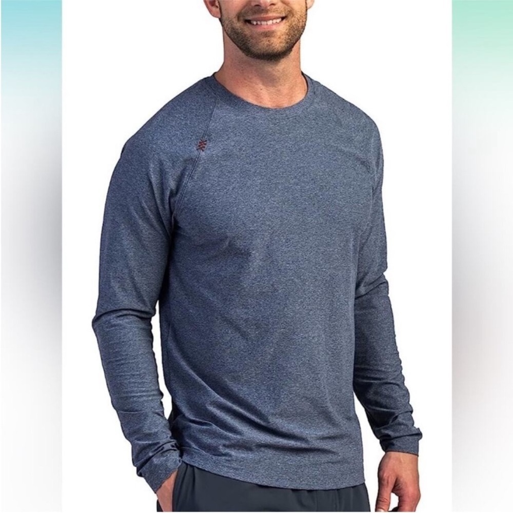 Rhone’s Men’s Reign Long Sleeve Midnight Blue size XL athleisure golf workout